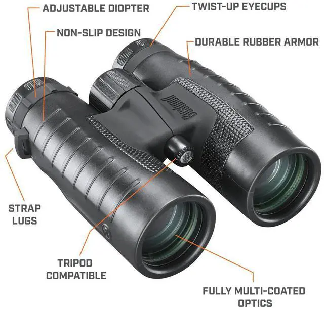 Alt view image 5 of 7 - Bushnell 10x42mm Trophy XLT Roof Prism Binocular, 6.2 Deg Angle of View,  Black