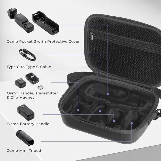 Alt view image 3 of 7 - Aries Carrying Bag for DJI Osmo Pocket 3 Gimbal Camera, Creator Combo