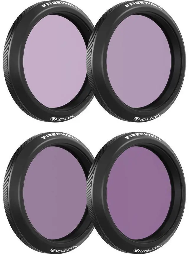 Main image of Freewell Bright Day ND/PL Hybrid Filter Kit for DJI Osmo Action 5 Pro, Action 4, Action 3 Camera, 4-Pack