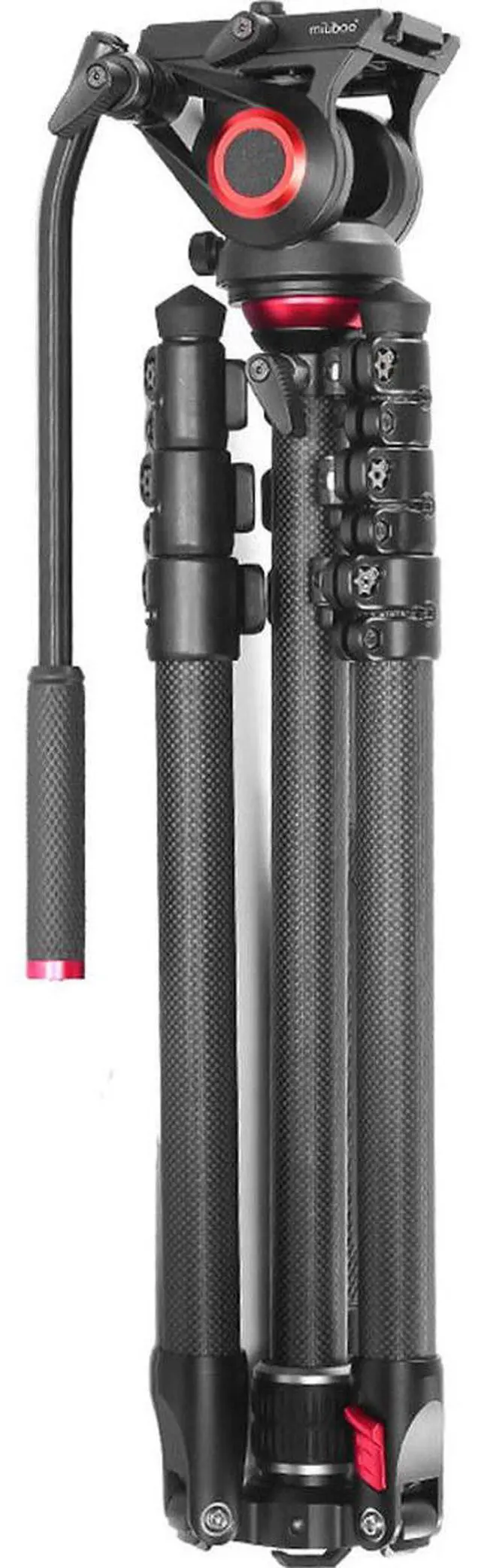 Alt view image 4 of 7 - Came-TV TP-501C 3-Section Carbon Fiber Video Tripod with Fluid Head