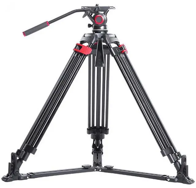 Alt view image 2 of 2 - Came-TV TP-605A 3-Section Aluminum Video Tripod with Fluid Bowl Head and Ground Spreader
