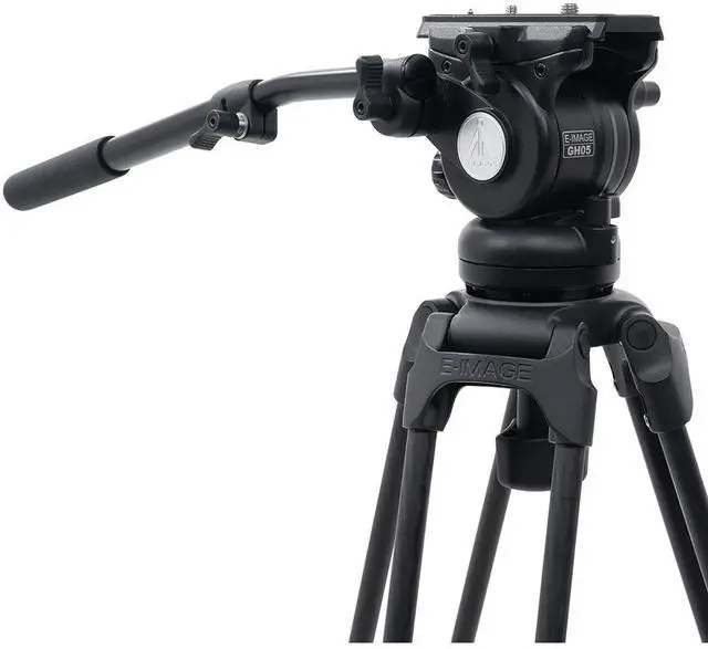Alt view image 2 of 7 - Ikan E-Image EG05C2 3-Section Carbon Fiber Tripod with GH05 Fluid Video Head and Mid-Level Spreader