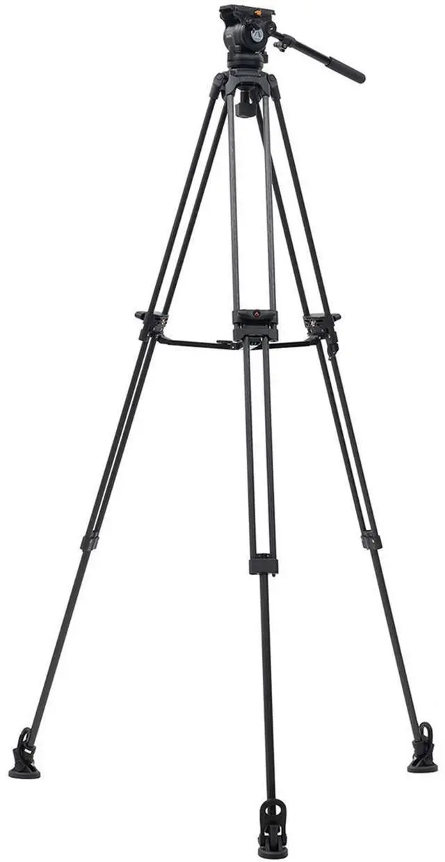 Alt view image 4 of 7 - Ikan E-Image EG05C2 3-Section Carbon Fiber Tripod with GH05 Fluid Video Head and Mid-Level Spreader