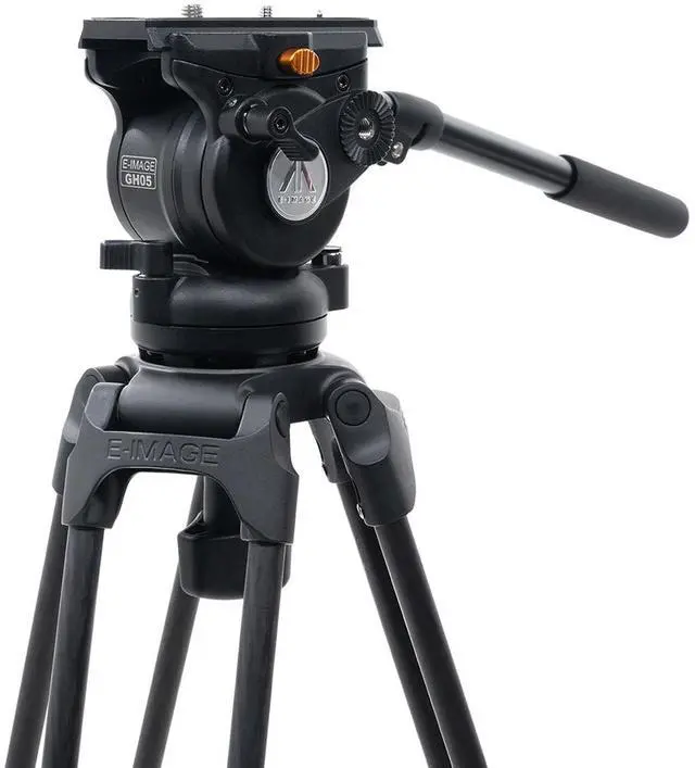 Alt view image 5 of 7 - Ikan E-Image EG05C2 3-Section Carbon Fiber Tripod with GH05 Fluid Video Head and Mid-Level Spreader