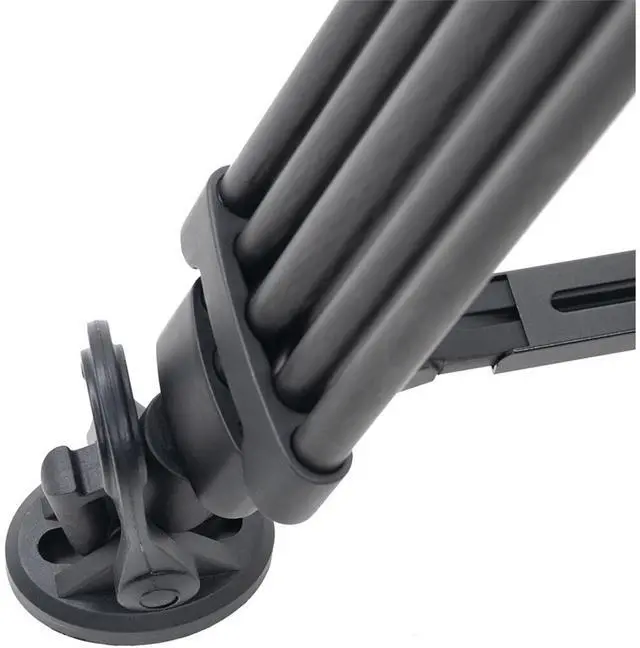 Alt view image 6 of 7 - Ikan E-Image EG05C2 3-Section Carbon Fiber Tripod with GH05 Fluid Video Head and Mid-Level Spreader