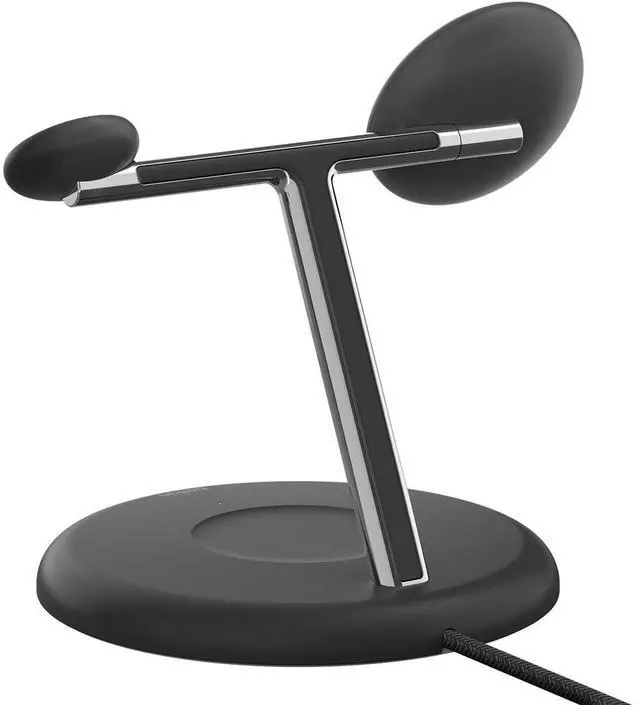 Alt view image 9 of 12 - Belkin BoostCharge Pro Cradle - Wireless - iPhone, Apple Watch, AirPods - 3 Slot - Qi2 - Charging Capability - Black