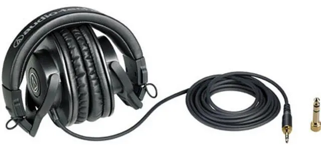 Alt view image 5 of 6 - Audio-Technica 3 PACK ATH-M30x Professional Monitor Headphones, 96dB, 15-20kHz, Black - With Microfiber Cloth