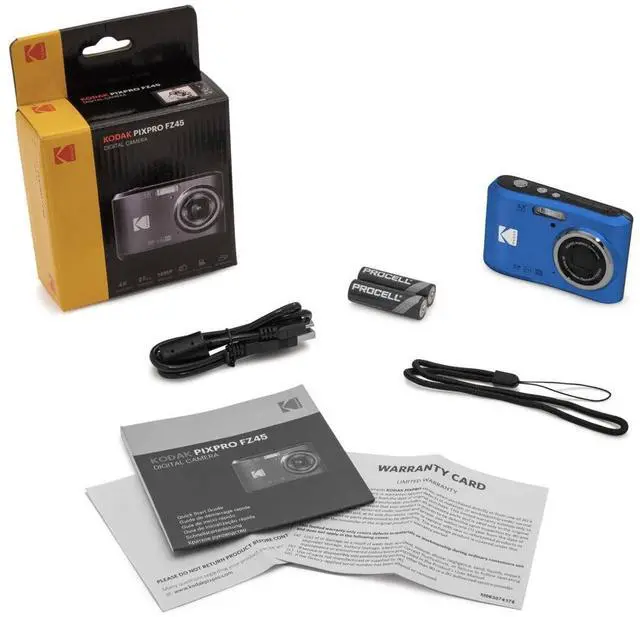 Alt view image 4 of 7 - Kodak Kodak PIXPRO FZ45 Friendly Zoom 16MP Full HD Digital Camera, Blue, Bundle with 32GB Memory Card and Camera Bag