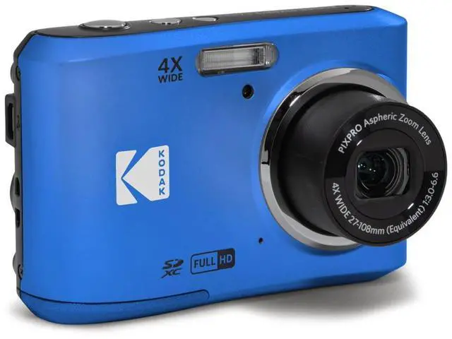 Alt view image 5 of 6 - Kodak PIXPRO Friendly Zoom FZ45-BK 16MP Digital Camera with 4X Optical Zoom 27mm Wide Angle and 2.7" LCD Screen (Blue) + 4-Pack Rechargeable AA Batteries, + Green Extreme Charger for AA/AAA