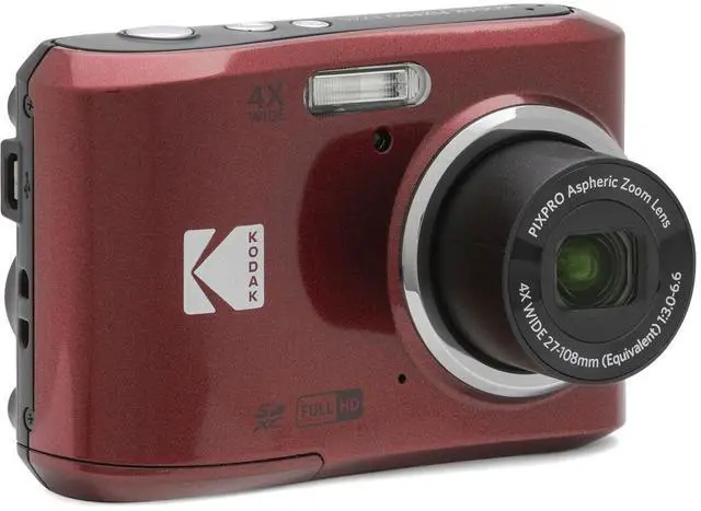 Alt view image 7 of 7 - Kodak KODAK PIXPRO Friendly Zoom FZ45-RD 16MP Digital Camera with 4X Optical Zoom 27mm Wide Angle and 2.7" LCD Screen (Red) + 4-Pack Rechargeable AA Batteries, + Green Extreme Charger for AA/AAA
