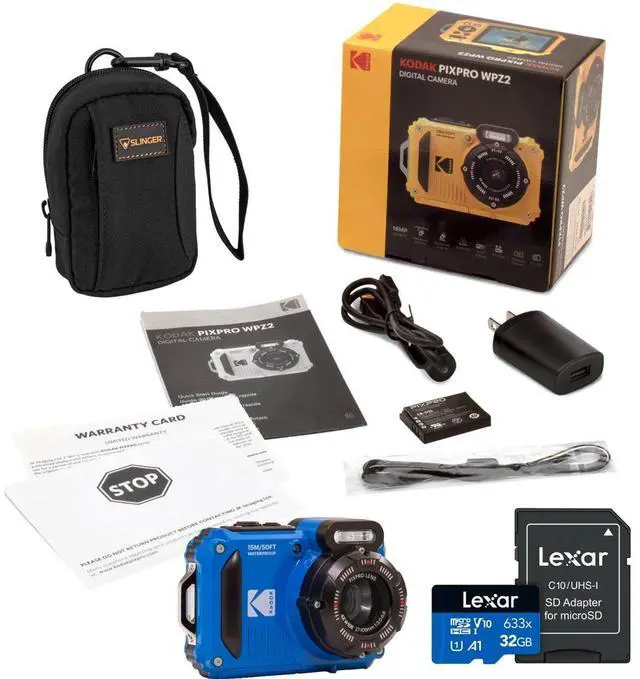 Alt view image 5 of 7 - Kodak PIXPRO WPZ2 16MP Full HD Waterproof Rugged Digital Camera, Blue, Bundle with 32GB Memory Card and Camera Bag