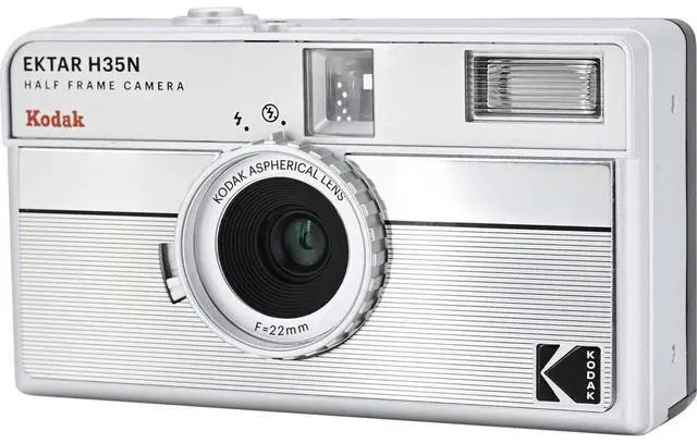 Alt view image 5 of 6 - Kodak EKTAR H35N Half Frame Film Camera, Striped Silver with Accessory Kit