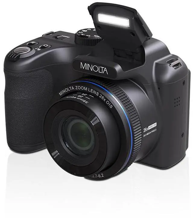 Alt view image 8 of 8 - Minolta 20 Mega Pixels 26x Optical Zoom Digital Camera with 1080p FHD Video, Black