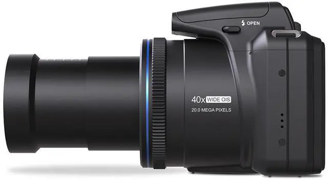 Alt view image 6 of 6 - Minolta ProShot MN40Z 20MP Full HD Camera with 40x Optical Zoom, Black, Bundle with MT-11 Multifunctional Octopus Tripod, 64GB SDXC Memory Card and Shoulder Bag