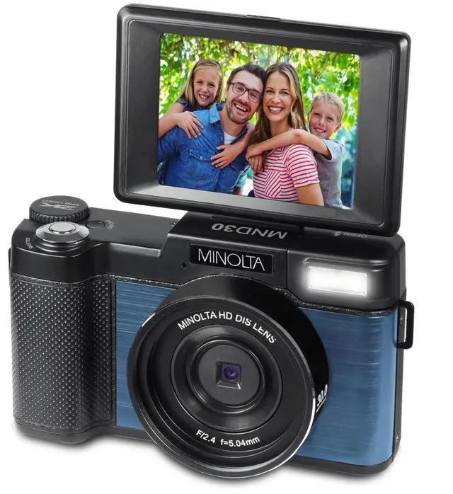 Alt view image 2 of 7 - Minolta MND30 30MP 2.7K QHD 3.0" LCD Screen Digital Camera, Blue