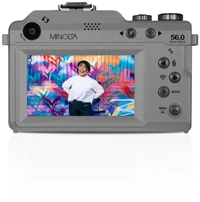 Alt view image 4 of 5 - Minolta Minolta MND55 64 MP AF 4K Ultra HD Digital Camera with WiFi, Gray