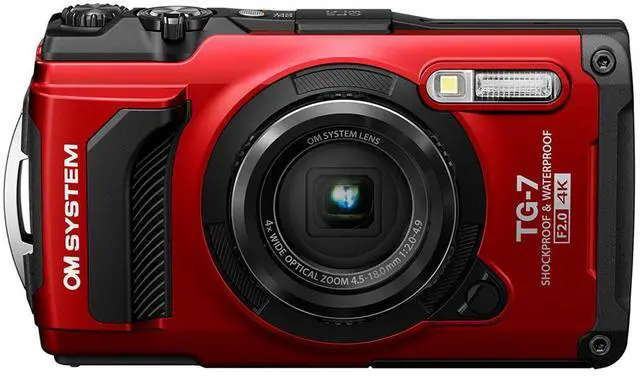 Alt view image 5 of 11 - OM System Tough TG-7 (Red): 4K Video Recording in Underwater and Rugged Adventure Camera , and Featuring with Advanced Shooting Modes and Built-in GPS.
