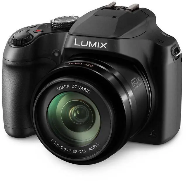 Alt view image 5 of 6 - Panasonic Panasonic Lumix DC-FZ80 4K Digital Camera, 18.1 Megapixel, 60x Zoom 20-1200mm Lens Essential Bundle with Peak Design Wrist Strap, Case, 32GB SD Card