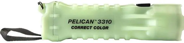 Alt view image 3 of 4 - Pelican 3310CC Correct Color LED Flashlight, Photoluminescent Green, AA Battery