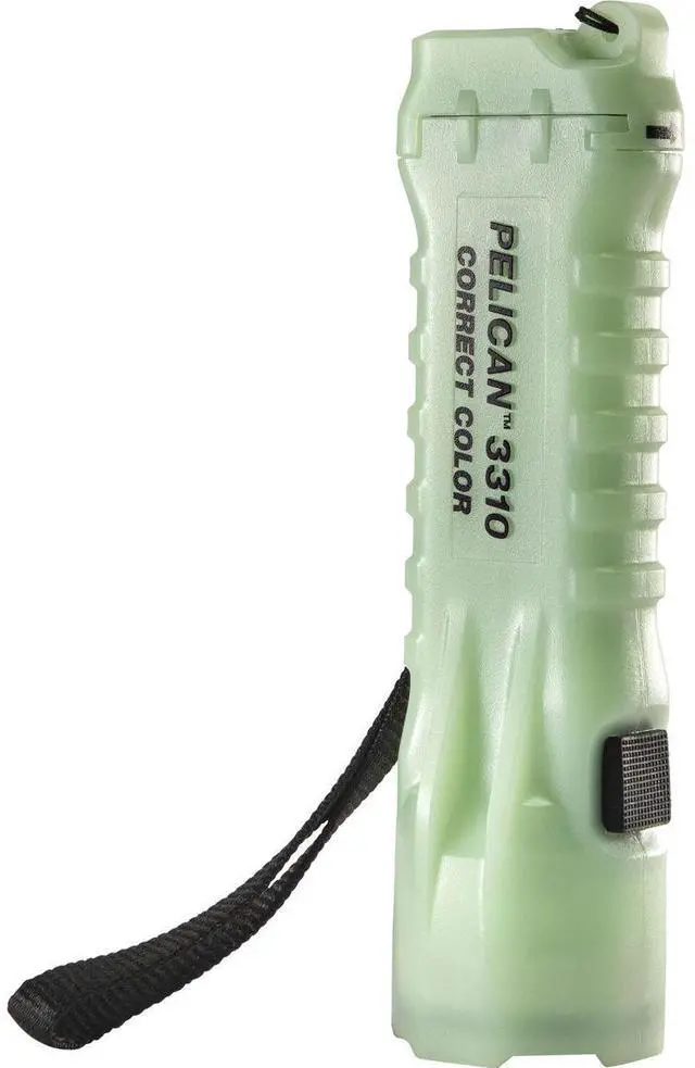 Alt view image 4 of 4 - Pelican 3310CC Correct Color LED Flashlight, Photoluminescent Green, AA Battery