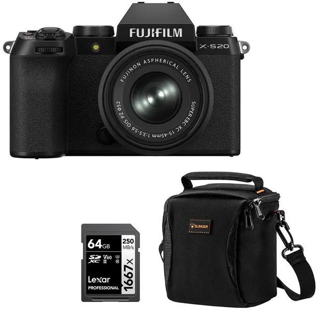 Main image of Fujifilm X-S20 Camera w/XC 15-45mm f/3.5-5.6 OIS PZ Lens, Black w/Included Value