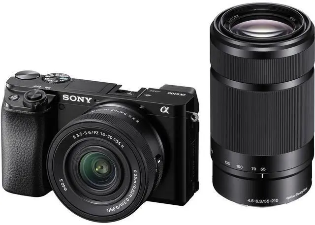 Alt view image 7 of 13 - Sony Alpha a6100 w/ 16-50mm + 55-210mm