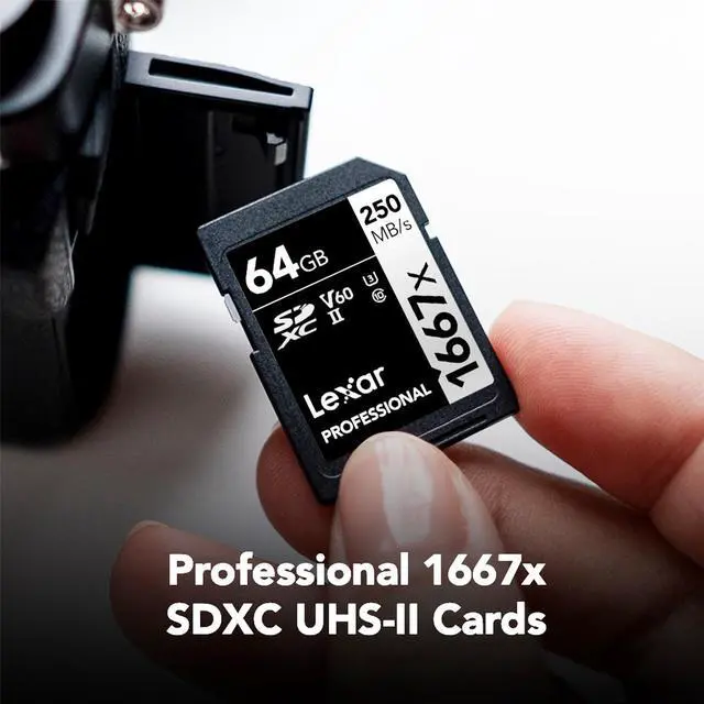 Alt view image 12 of 15 - Lexar Professional 1667x 64GB SDXC UHS-II/U3 Memory Card #LSD64GCBNA1667