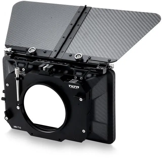 Main image of Tilta MB-T12 3-Stage 4x5.65" Carbon Fiber Clamp On Matte Box w/Single 95mm Back