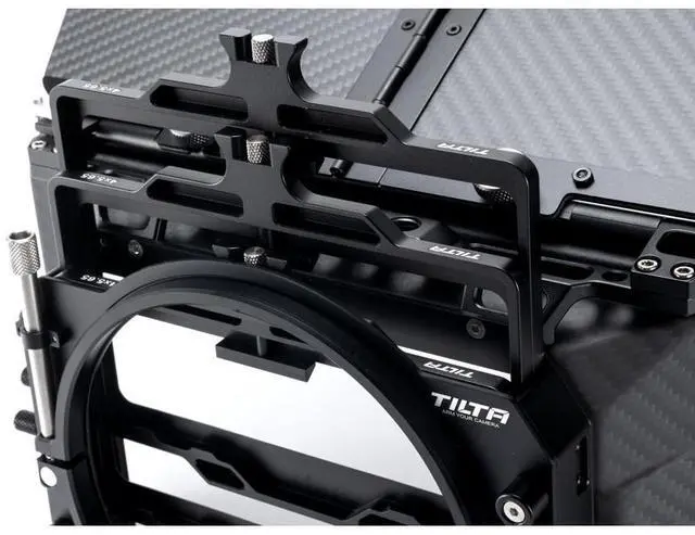 Alt view image 2 of 3 - Tilta MB-T12 3-Stage 4x5.65" Carbon Fiber Clamp On Matte Box w/Single 95mm Back