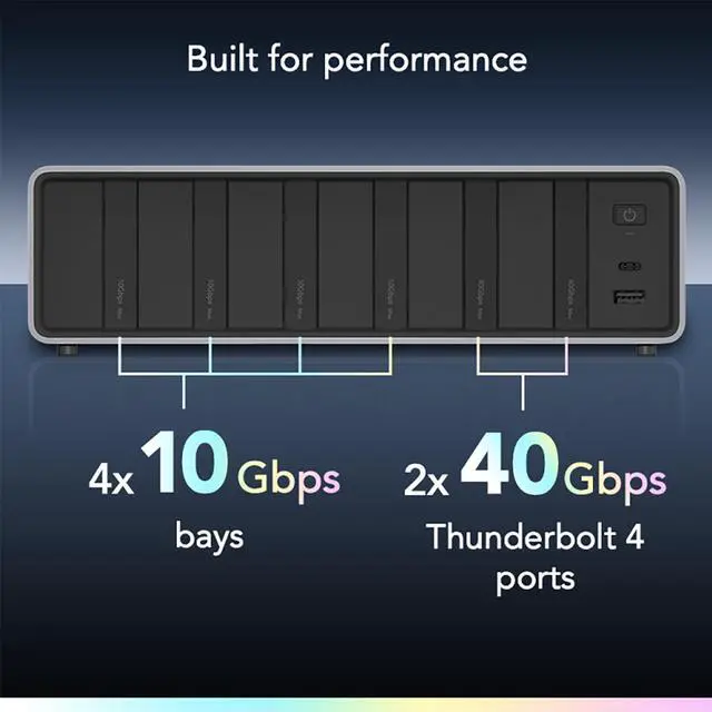 Alt view image 3 of 8 - Lexar WF800 Professional Workflow All-in-One 6-Bay Docking Station