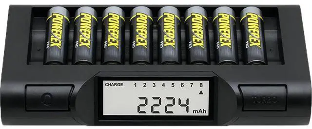 Main image of Maha MH-C980 8-Cell Turbo Charger-Analyzer with 8 Powerex PRO AA NiMH Batteries