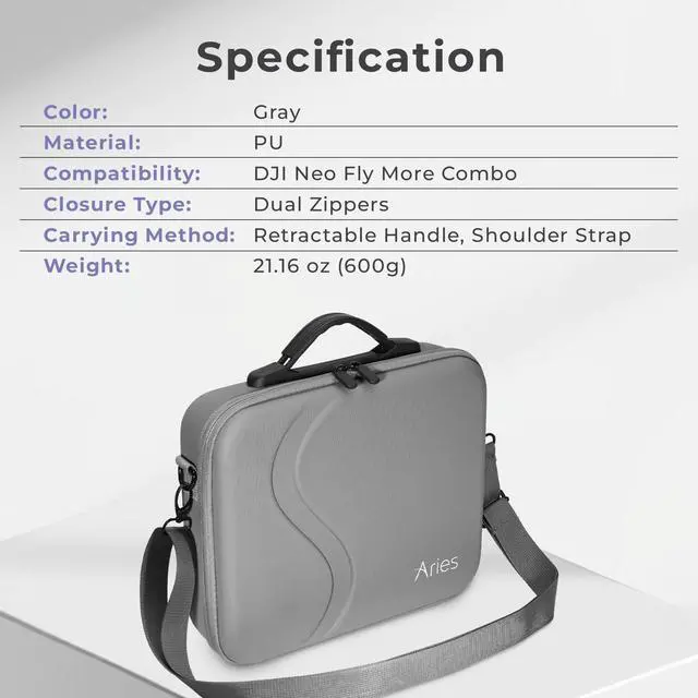 Alt view image 7 of 7 - Aries Carrying Case for DJI Neo Fly More Drone Combo