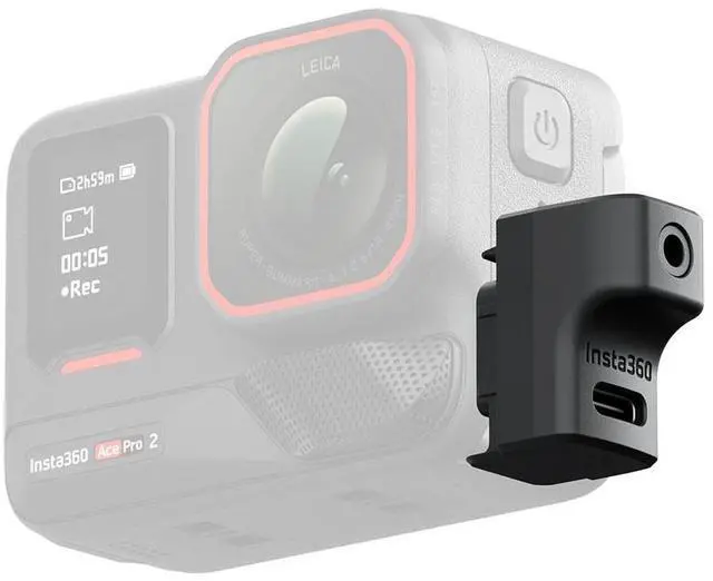 Main image of Insta360 Microphone Adapter for Ace and Ace Pro/Pro 2 Action Cameras, Black