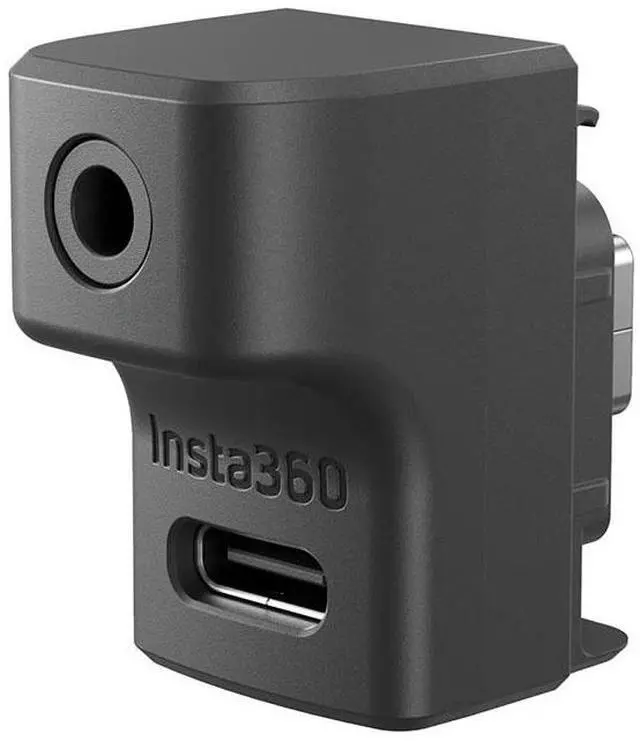 Alt view image 3 of 6 - Insta360 Microphone Adapter for Ace and Ace Pro/Pro 2 Action Cameras, Black