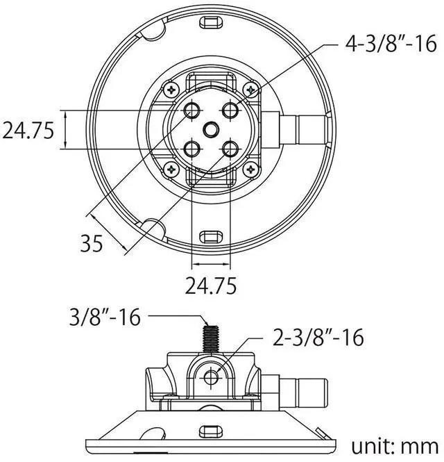 Alt view image 3 of 3 - Kupo 4.5" Metal Suction Cup with 3/8"-16 Thread #KG120011