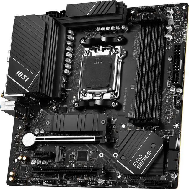 Alt view image 10 of 13 - MSI PRO B650M-A WIFI AM5 AMD B650 SATA 6Gb/s DDR5 Ryzen 7000 Micro ATX Motherboard