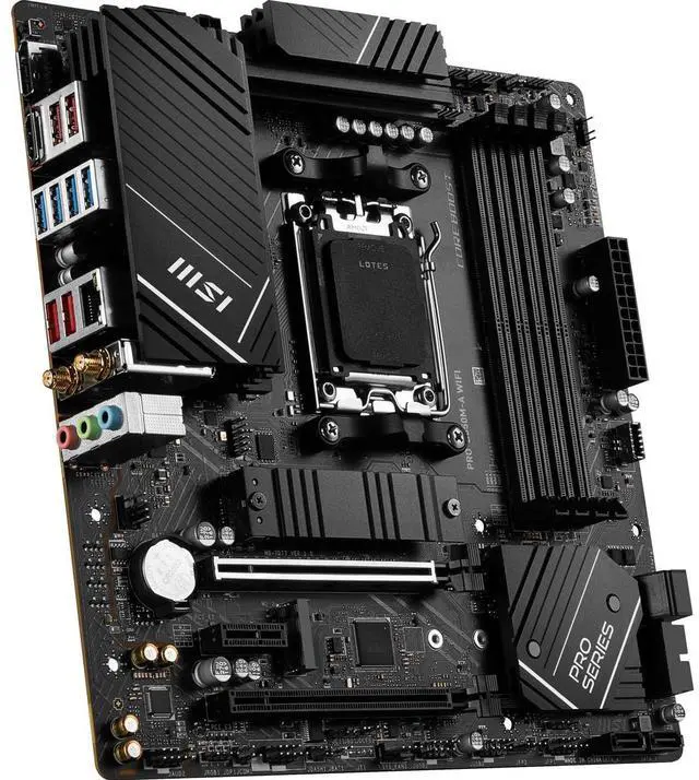 Alt view image 11 of 13 - MSI PRO B650M-A WIFI AM5 AMD B650 SATA 6Gb/s DDR5 Ryzen 7000 Micro ATX Motherboard