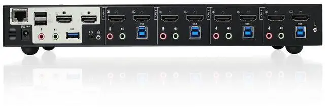 Alt view image 20 of 20 - IOGEAR 4-Port 4K Dual View KVMP Switch with HDMI Connection, USB 3.0 Hub and Audio