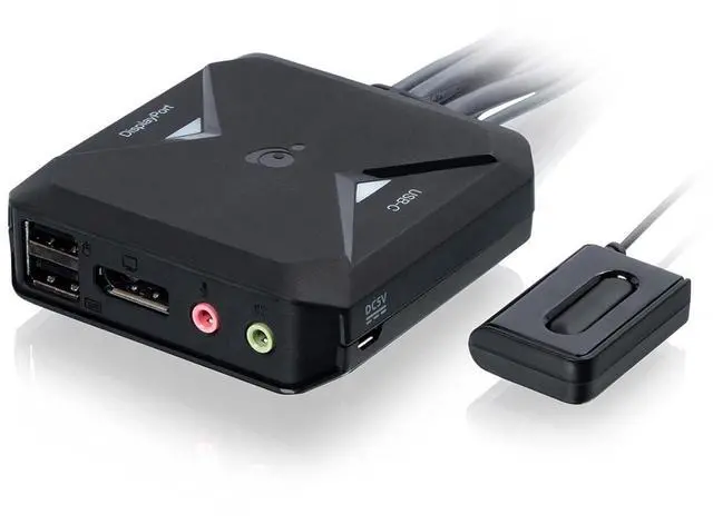 Alt view image 10 of 12 - IOGEAR 2-port 4K KVM Switch with DisplayPort USB-C and Audio GCS82DPC