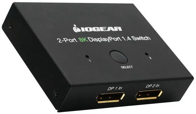 Alt view image 12 of 14 - IOGEAR 2-Port 8K DisplayPort 1.4 Switch GDP14SW2