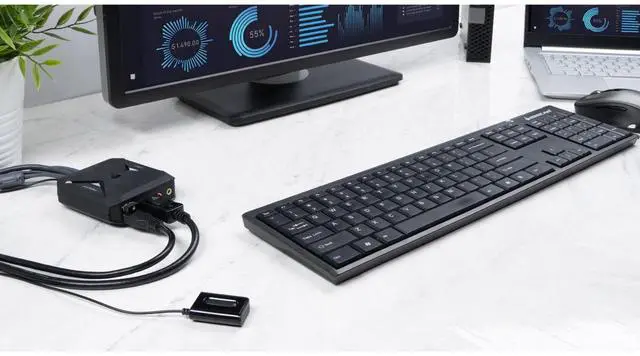 Alt view image 11 of 12 - IOGEAR 2-port 4K KVM Switch with DisplayPort USB-C and Audio GCS82DPC