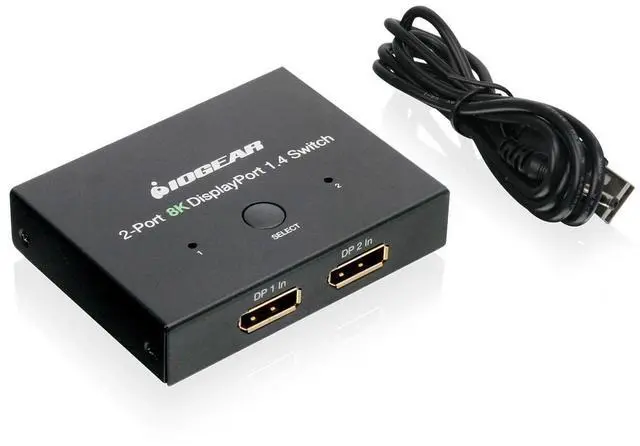 Alt view image 13 of 14 - IOGEAR 2-Port 8K DisplayPort 1.4 Switch GDP14SW2