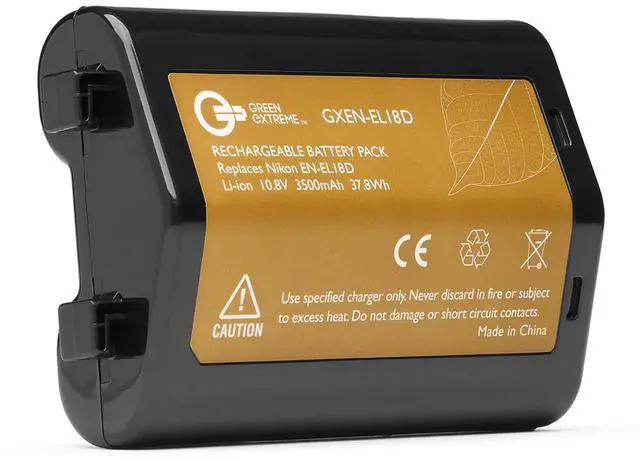 Alt view image 2 of 6 - Green Extreme EN-EL18d 10.8V 3350mAh Lithium-Ion Battery Pack for Nikon Z9 Camera