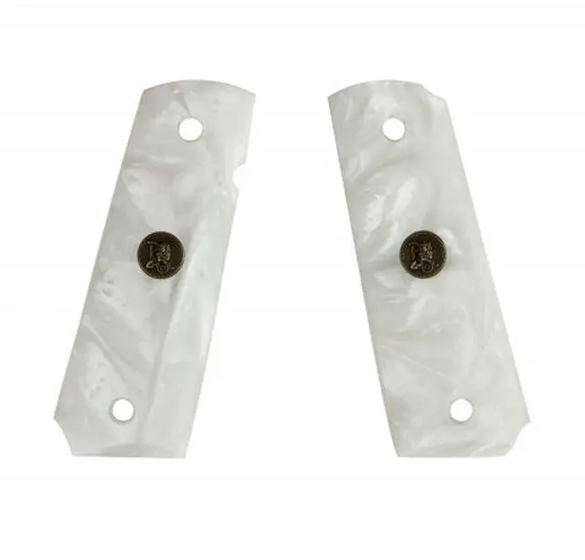 Main image of Lyman Pachmayr Custom Series Grip for 1911 Pearl Pistol, Smooth, White #62001