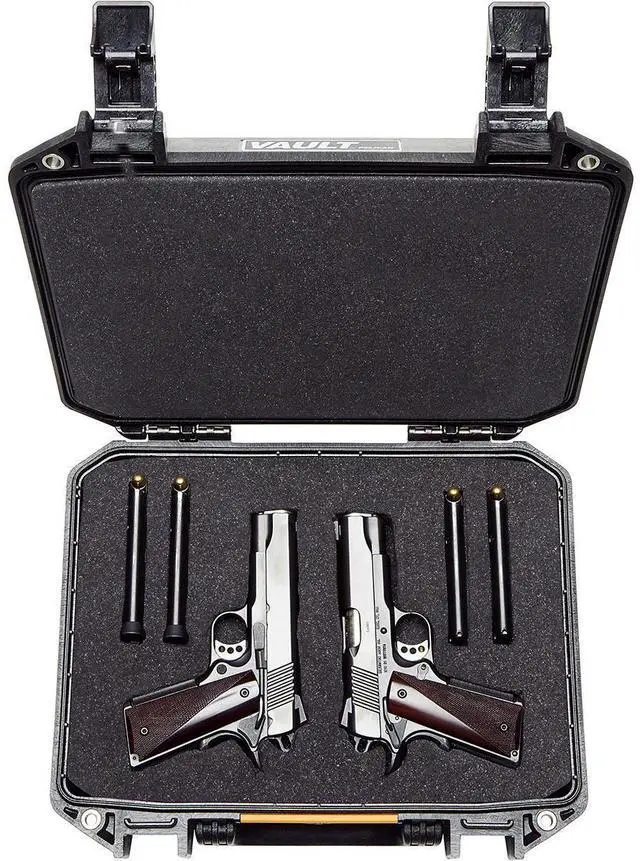 Alt view image 4 of 7 - Pelican V200 Vault Medium Pistol Case with Foam, Black #VCV200-0000-BLK