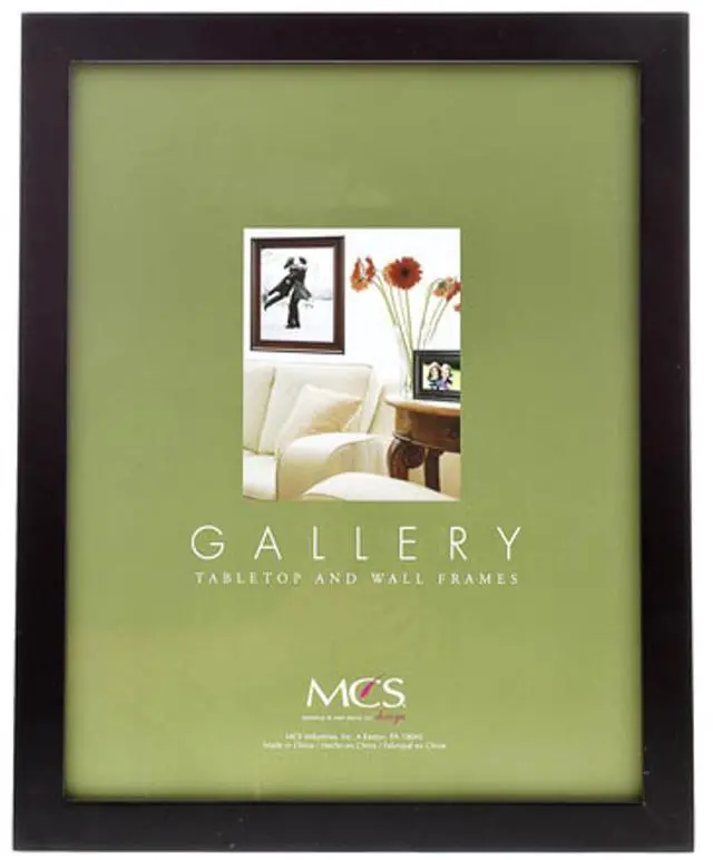Main image of MCS Flat-Top Series Wood Picture Frame for 11x14" Photograph, Black #42351