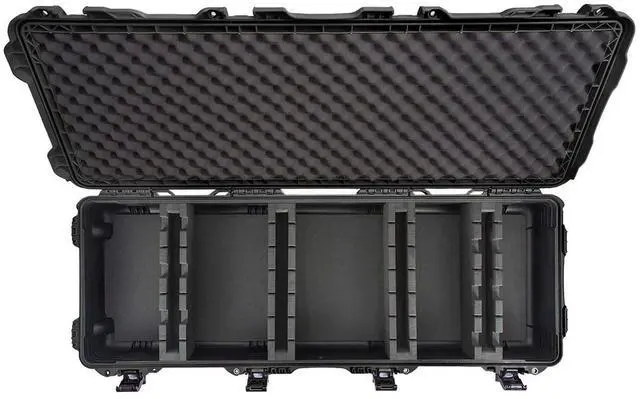 Alt view image 2 of 3 - Nanuk 990 Waterproof Hard Case with Foam Insert for 6 Ice Fishing Rods, Black