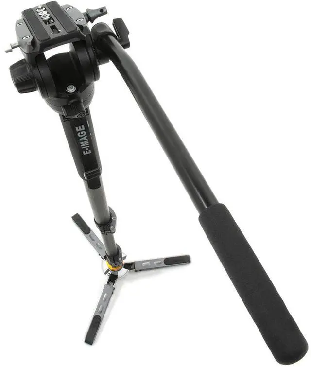 Alt view image 2 of 7 - E-Image E-Image MFC700 4-Stage Hands-Free Carbon Fiber Monopod with 610FH Fluid Head