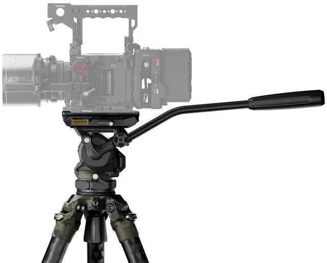 Alt view image 3 of 3 - Tilta Tilta 75mm Cine Fluid Head with 3-Stage Carbon Fiber Tripod Legs (8KG), Forest Camo