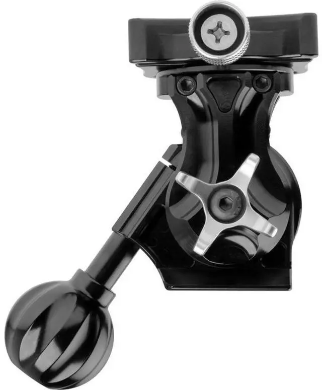 Alt view image 5 of 9 - promediagear tilt head 1-axis arca swiss type compatible base for mounts and top clamp for monopod tripod smooth lightweight t6061 aluminum black anodized friction and lock knobs